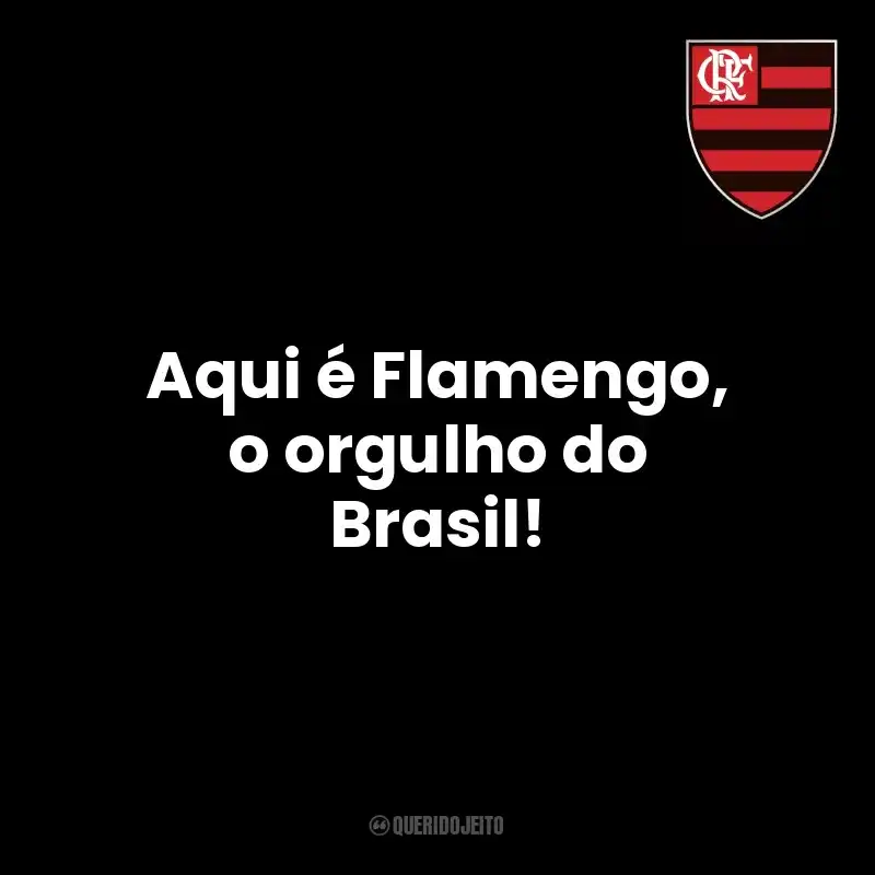 Frases do Clube de Regatas do Flamengo: Aqui é Flamengo, o orgulho do Brasil!