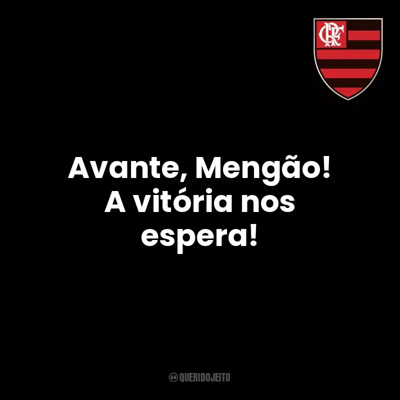 Frases Clube de Regatas do Flamengo time: Avante, Mengão! A vitória nos espera!