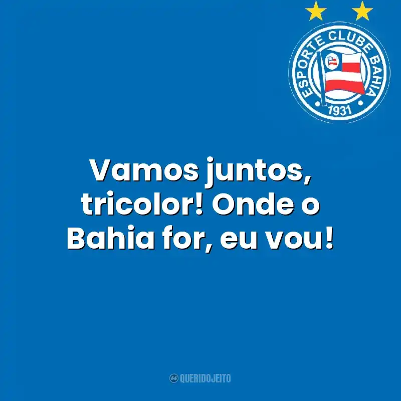 Frases do Esporte Clube Bahia: Vamos juntos, tricolor! Onde o Bahia for, eu vou!