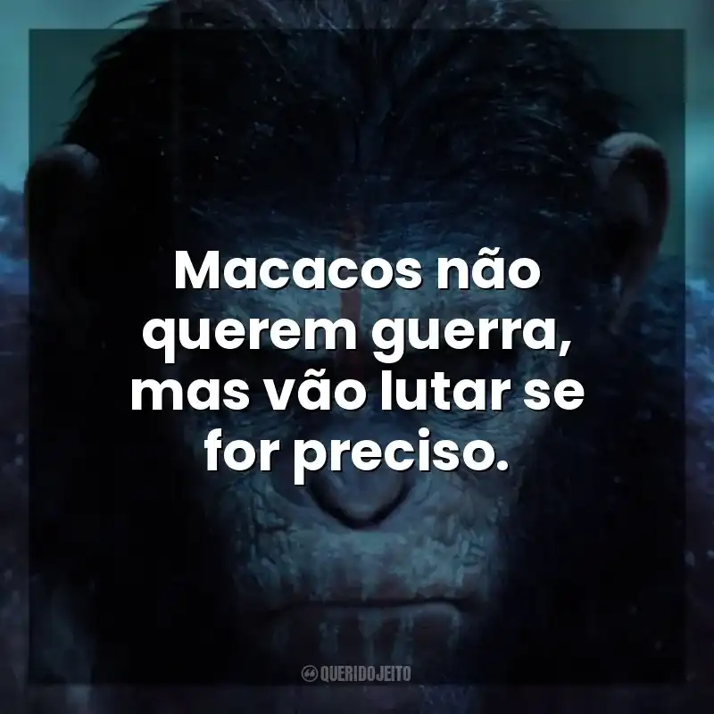 Macacos não querem guerra, mas vão lutar se for preciso. Planeta dos Macacos: O Confronto (Filme)