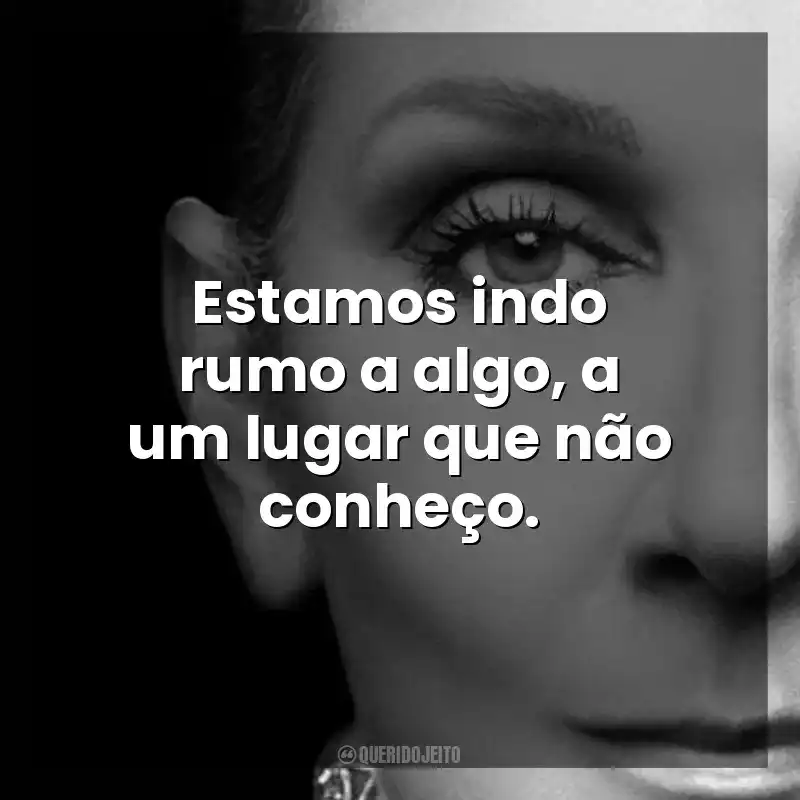 Estamos indo rumo a algo, a um lugar que não conheço. Eu Sou: Celine Dion (Filme)