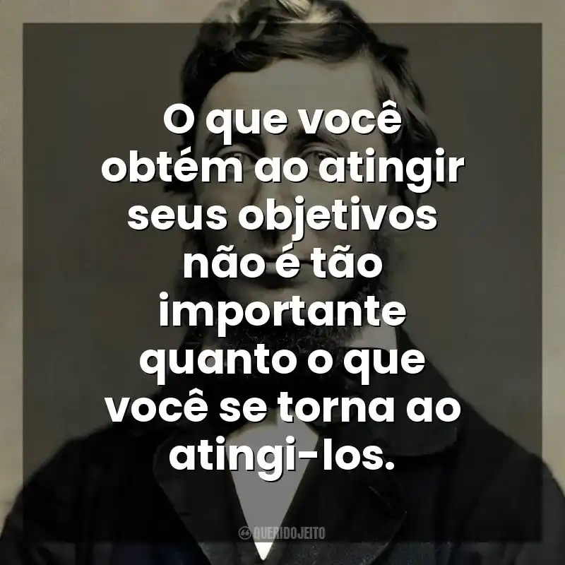 O que você obtém ao atingir seus objetivos não é tão importante quanto o que você se torna ao atingi-los. Henry David Thoreau