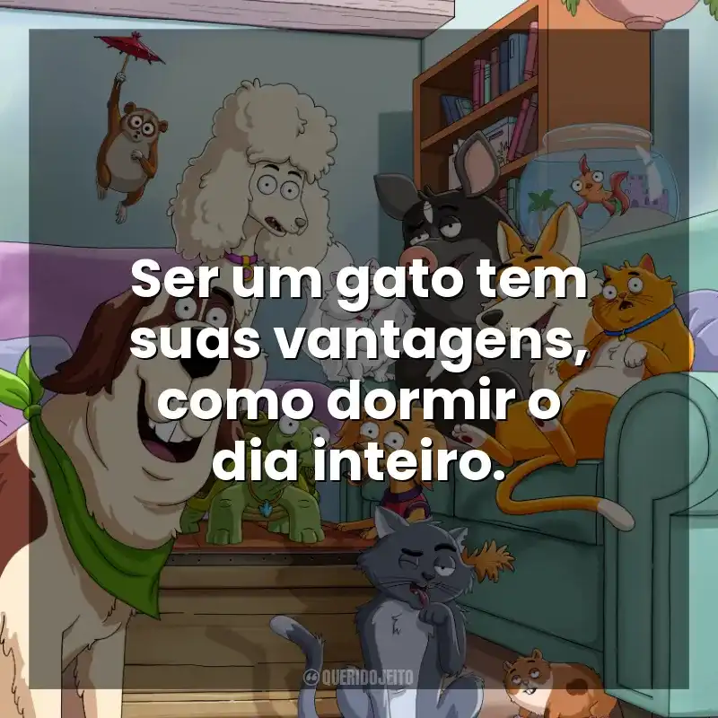 Ser um gato tem suas vantagens, como dormir o dia inteiro. HouseBroken (Série)