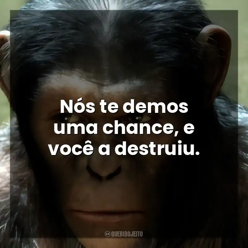 Nós te demos uma chance, e você a destruiu. Planeta dos Macacos: A Origem (Filme)