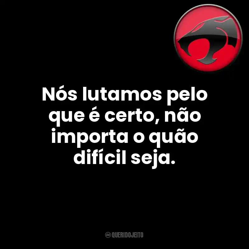 Nós lutamos pelo que é certo, não importa o quão difícil seja. Thundercats (Série)