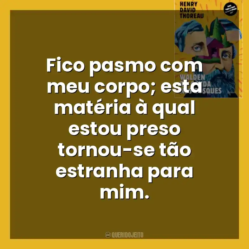 Fico pasmo com meu corpo; esta matéria à qual estou preso tornou-se tão estranha para mim. Walden ou a Vida nos Bosques (Livro)