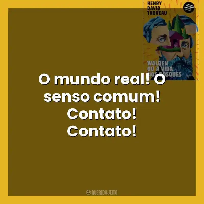 O mundo real! O senso comum! Contato! Contato! Walden ou a Vida nos Bosques (Livro)
