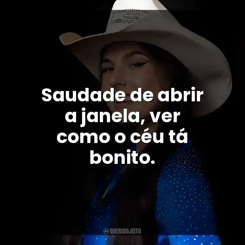 Saudade de abrir a janela, ver como o céu tá bonito. Ana Castela