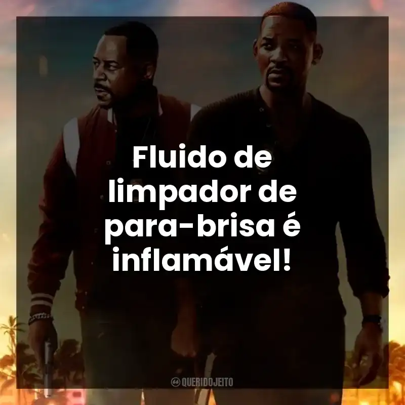 Fluido de limpador de para-brisa é inflamável!