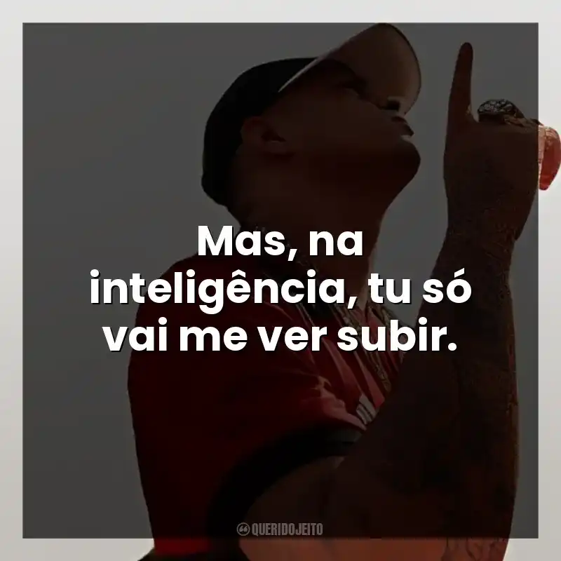 Mas, na inteligência, tu só vai me ver subir.