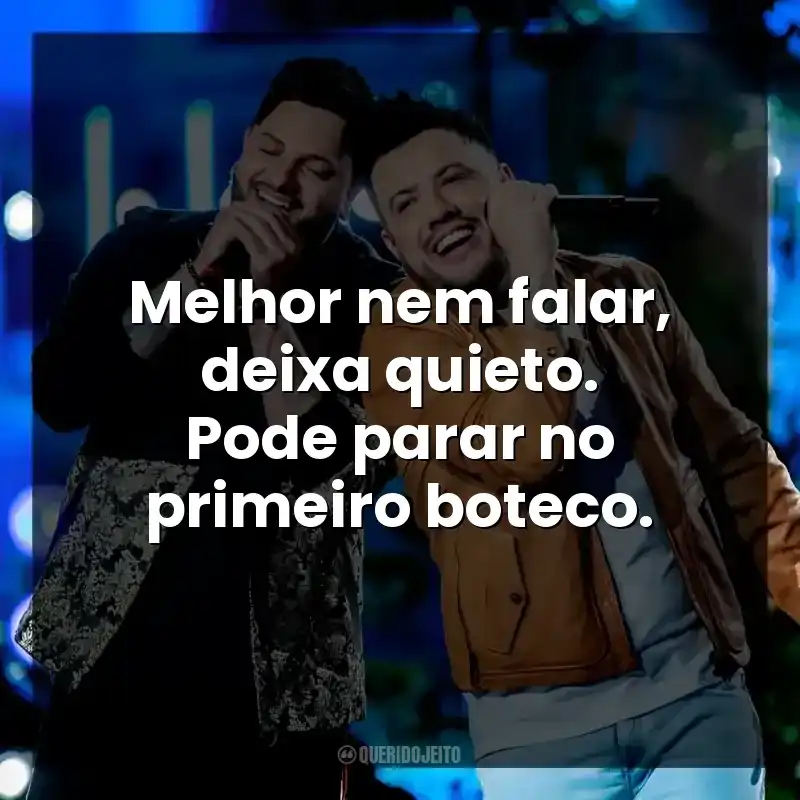 Melhor nem falar, deixa quieto. Pode parar no primeiro boteco. Diego e Victor Hugo