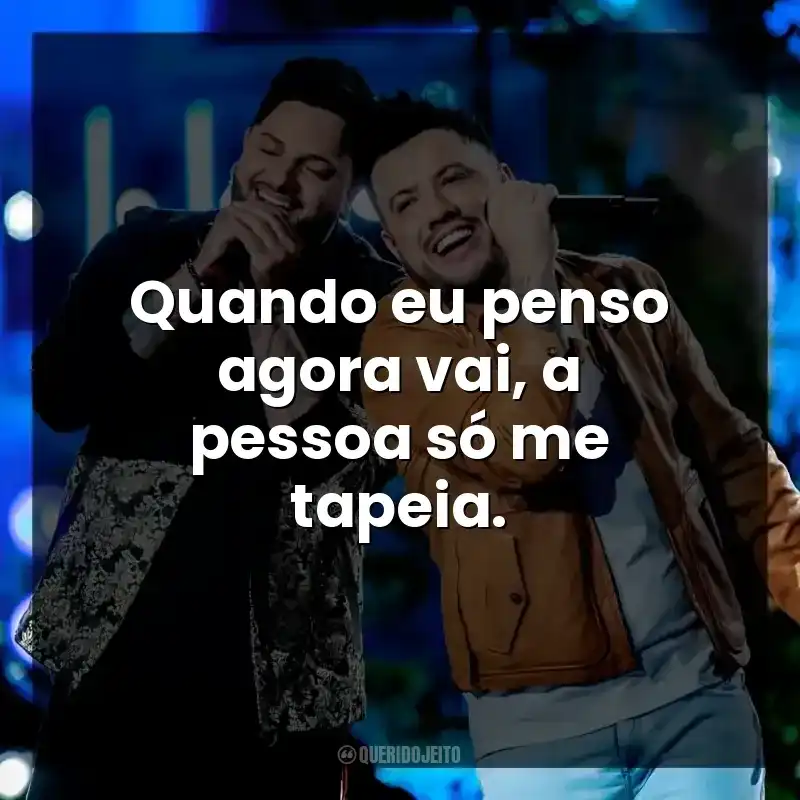 Quando eu penso agora vai, a pessoa só me tapeia. Diego e Victor Hugo