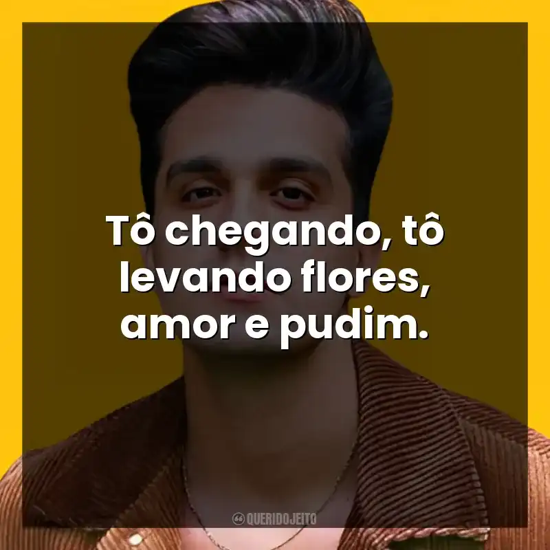 Tô chegando, tô levando flores, amor e pudim. Luan Santana