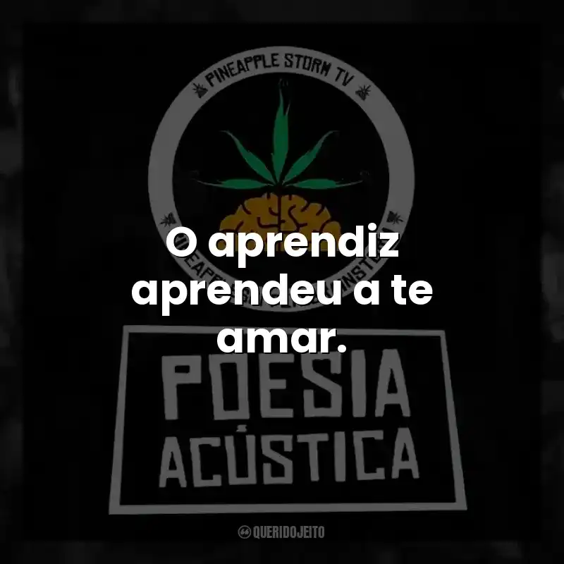 O aprendiz aprendeu a te amar.