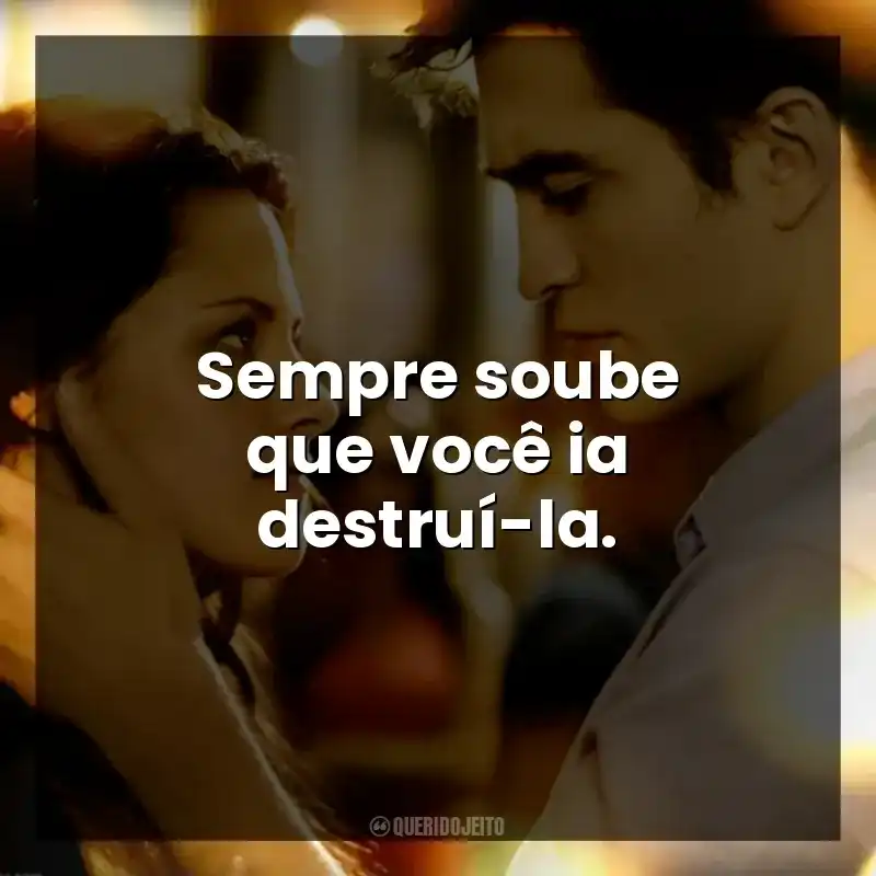 Sempre soube que você ia destruí-la.