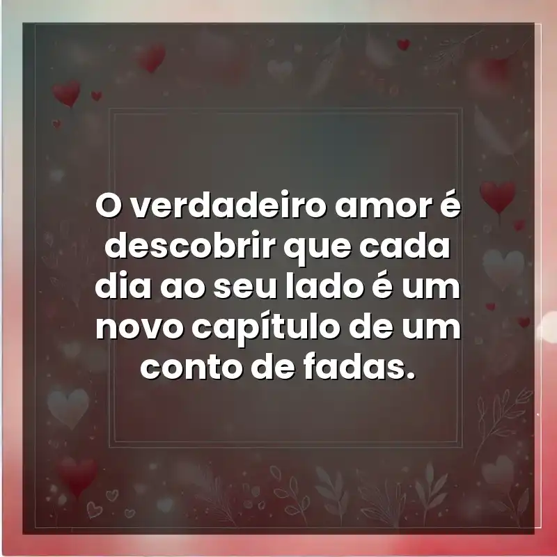 O verdadeiro amor é descobrir que cada dia ao seu lado é um novo capítulo de um conto de fadas.