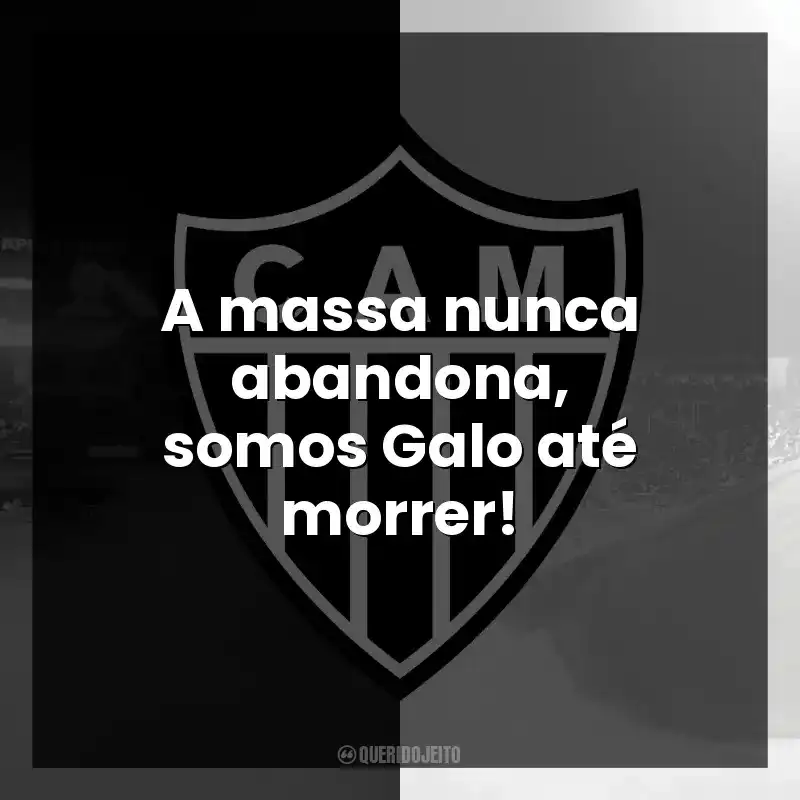 Frases do Time Atlético Mineiro: A massa nunca abandona, somos Galo até morrer!