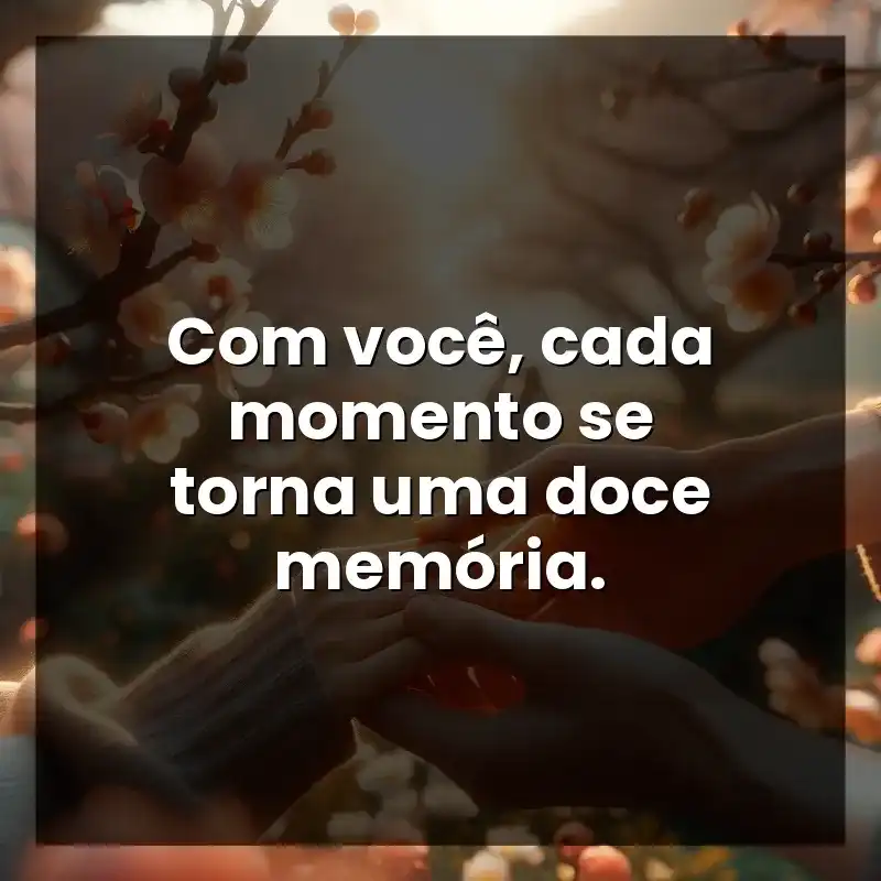 Com você, cada momento se torna uma doce memória.