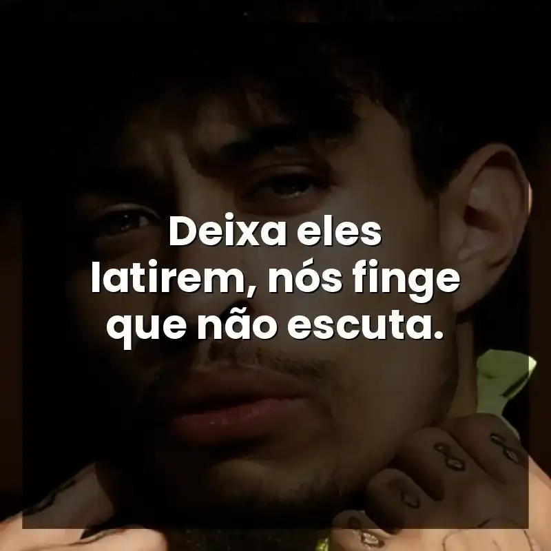 Deixa eles latirem, nós finge que não escuta. – Choice