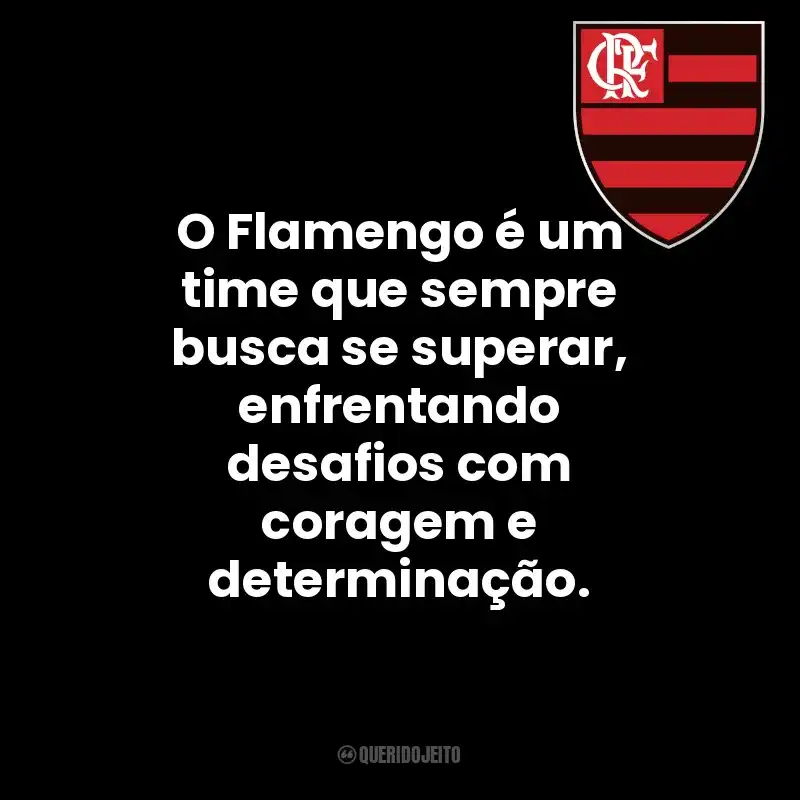 O Flamengo é um time que sempre busca se superar, enfrentando desafios com coragem e determinação.
