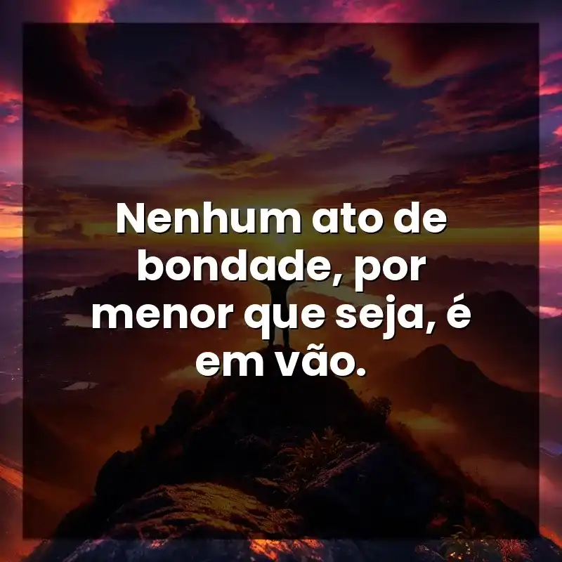 Nenhum ato de bondade, por menor que seja, é em vão.