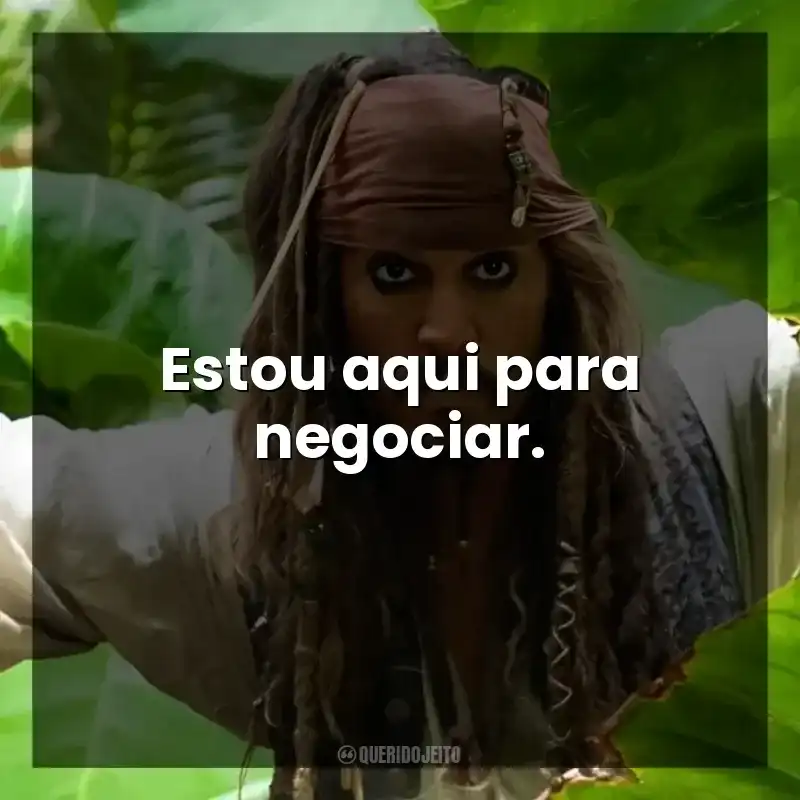 Estou aqui para negociar.