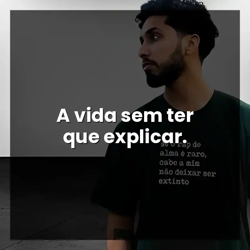 A vida sem ter que explicar.