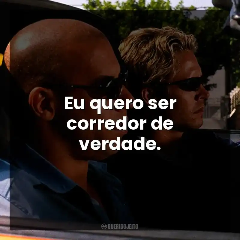 Eu quero ser corredor de verdade.