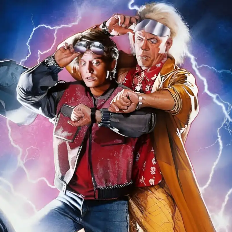Poster do filme De Volta Para o Futuro 2 com frases marcantes e mensagens inspiradoras