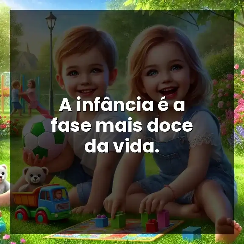 A infância é a fase mais doce da vida.
