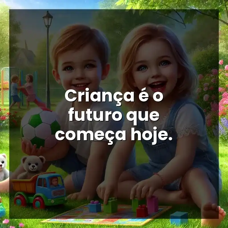 Criança é o futuro que começa hoje.
