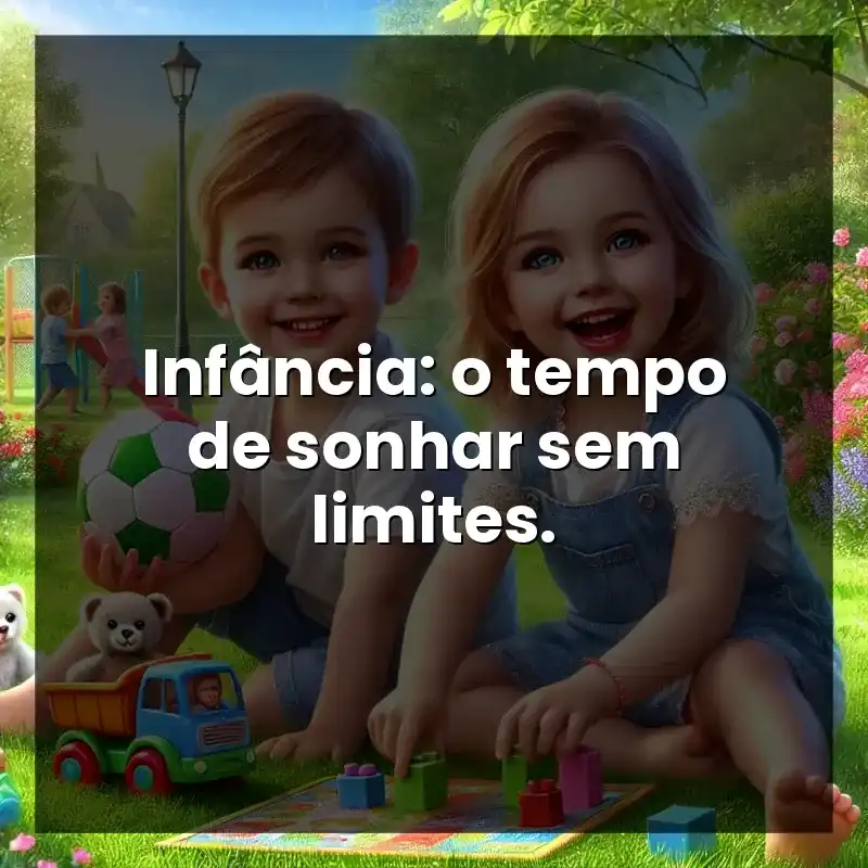 Infância: o tempo de sonhar sem limites.