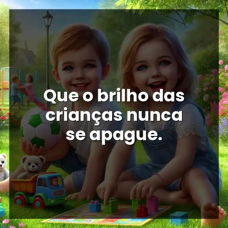 Que o brilho das crianças nunca se apague.