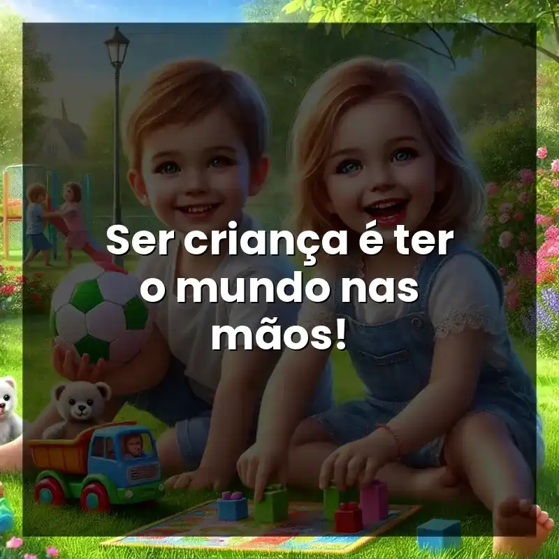 Ser criança é ter o mundo nas mãos!