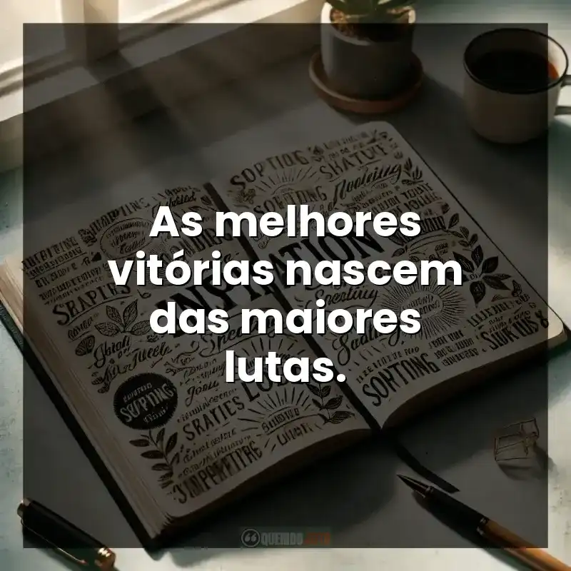 As melhores vitórias nascem das maiores lutas. – Legenda