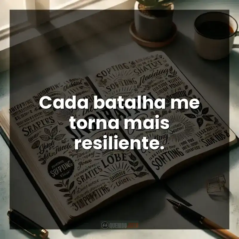 Frases de Legenda: Cada batalha me torna mais resiliente.