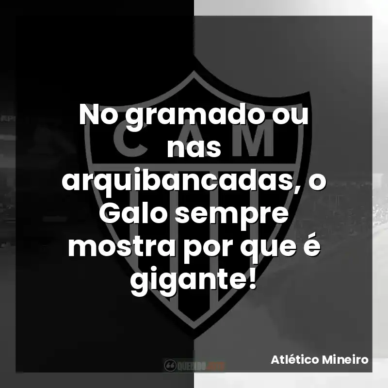 No gramado ou nas arquibancadas, o Galo sempre mostra por que é gigante!