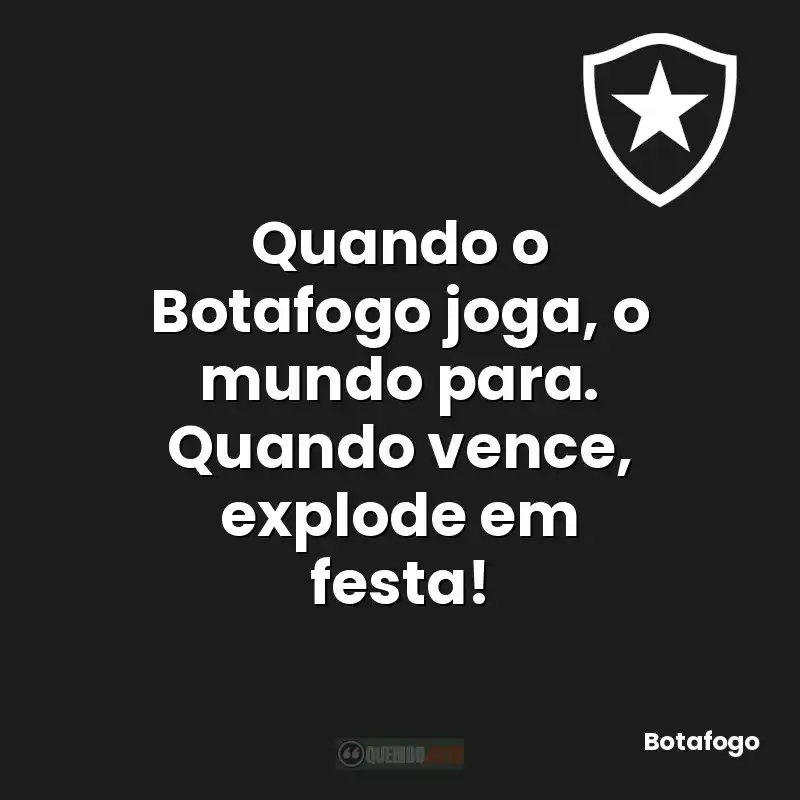 Quando o Botafogo joga, o mundo para. Quando vence, explode em festa!