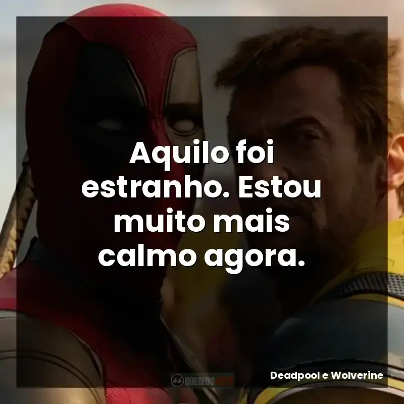Aquilo foi estranho. Estou muito mais calmo agora.