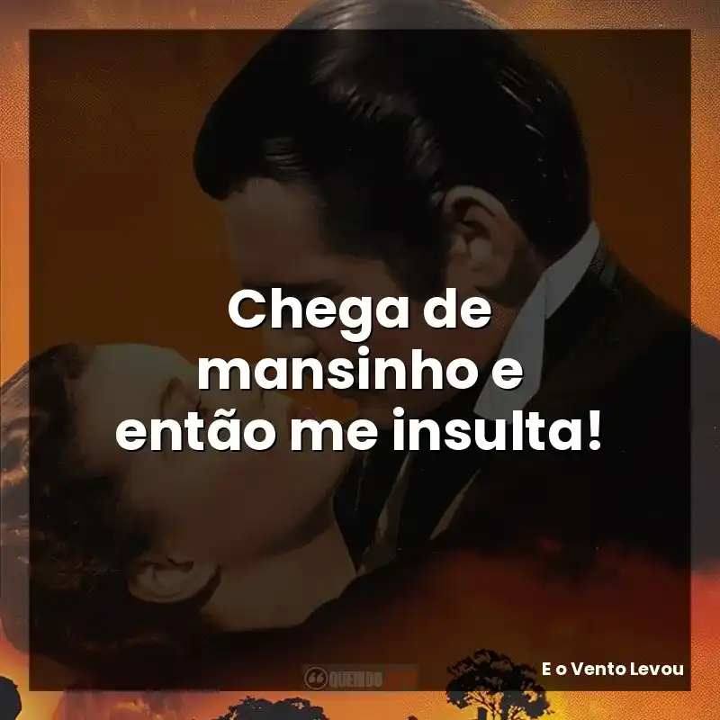 Chega de mansinho e então me insulta!