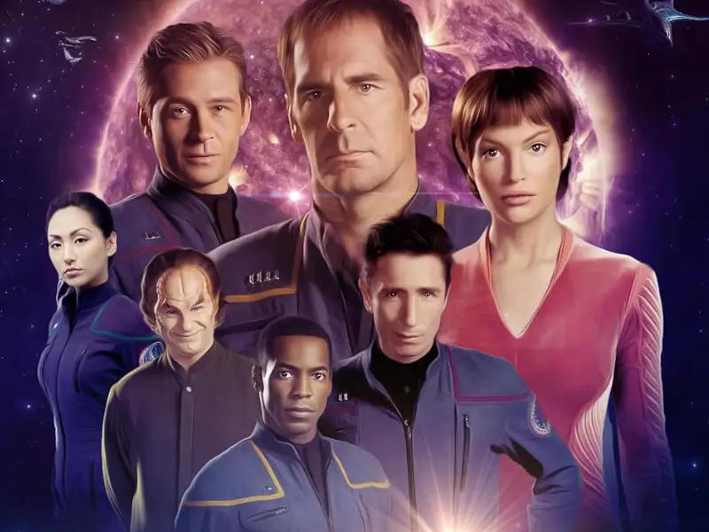 Poster da série Jornada nas Estrelas: Enterprise com mensagens marcantes e frases inspiradoras