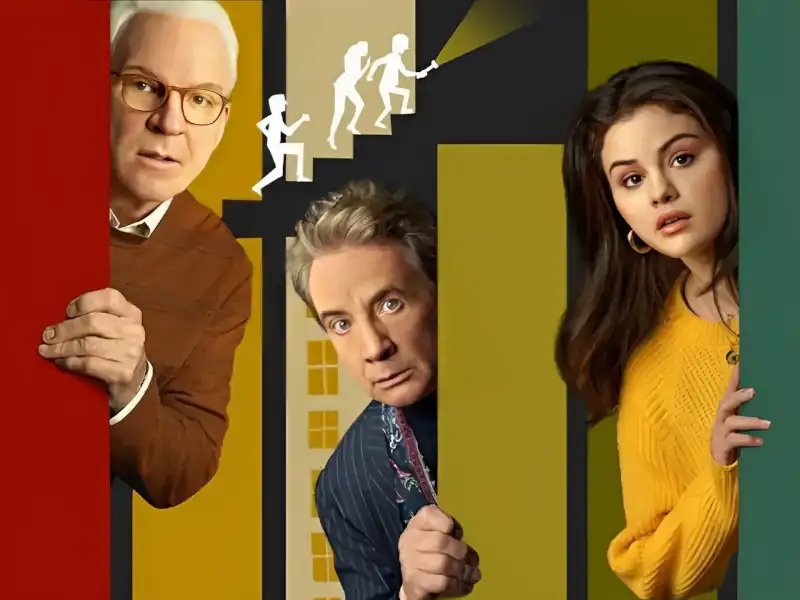 Poster da série Only Murders in the Building com mensagens marcantes e frases inspiradoras