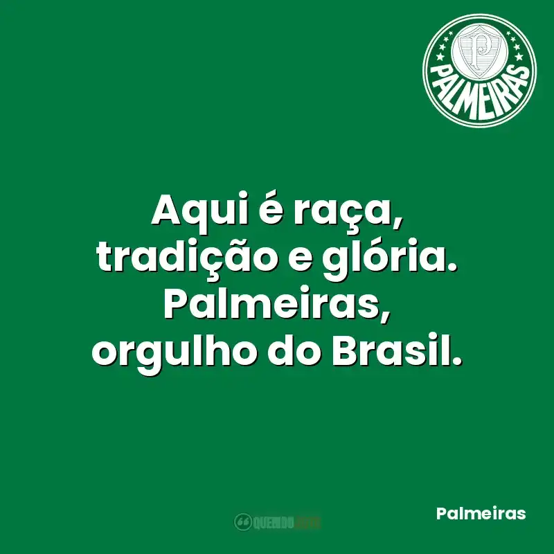 Aqui é raça, tradição e glória. Palmeiras, orgulho do Brasil.