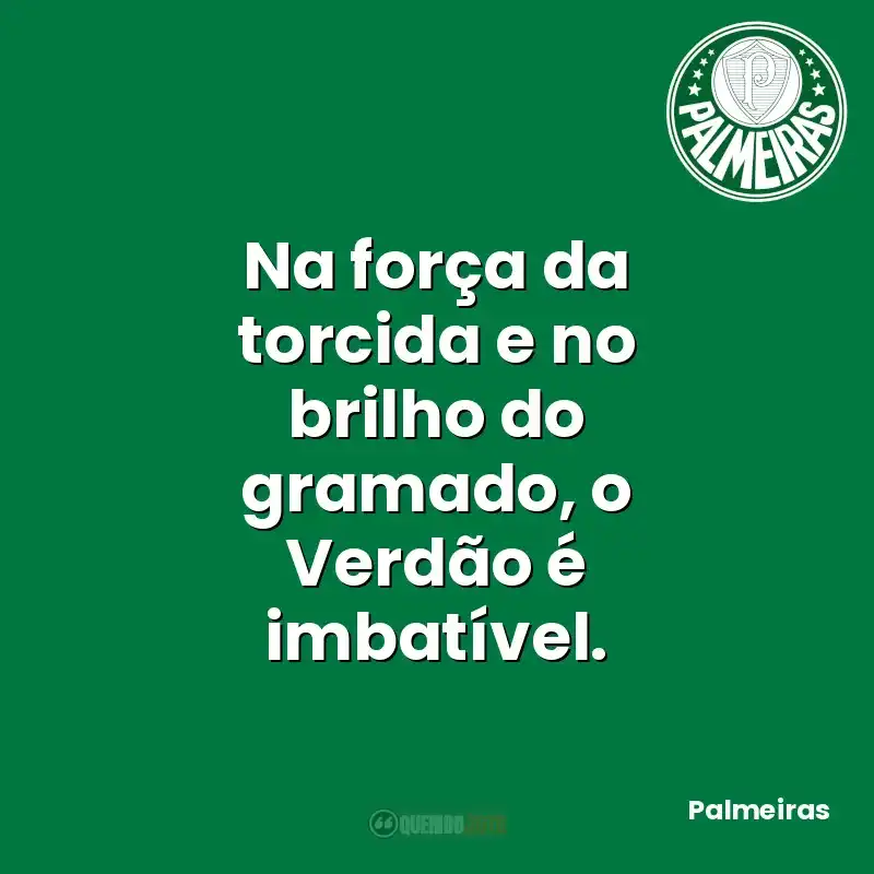 Na força da torcida e no brilho do gramado, o Verdão é imbatível.