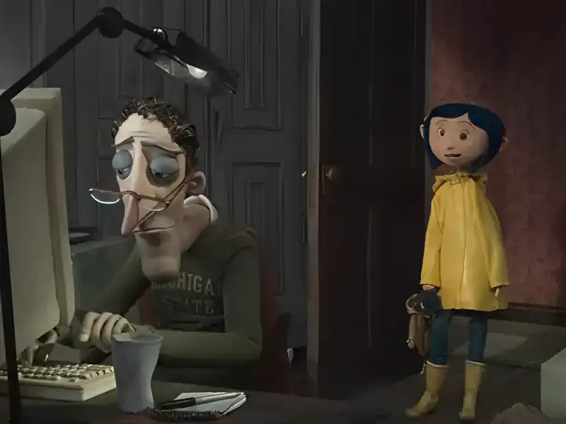 Poster do filme Coraline e o Mundo Secreto com frases marcantes e mensagens inspiradoras