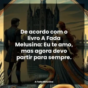 De acordo com o livro A Fada Melusina: Eu te amo, mas agora devo partir para sempre.