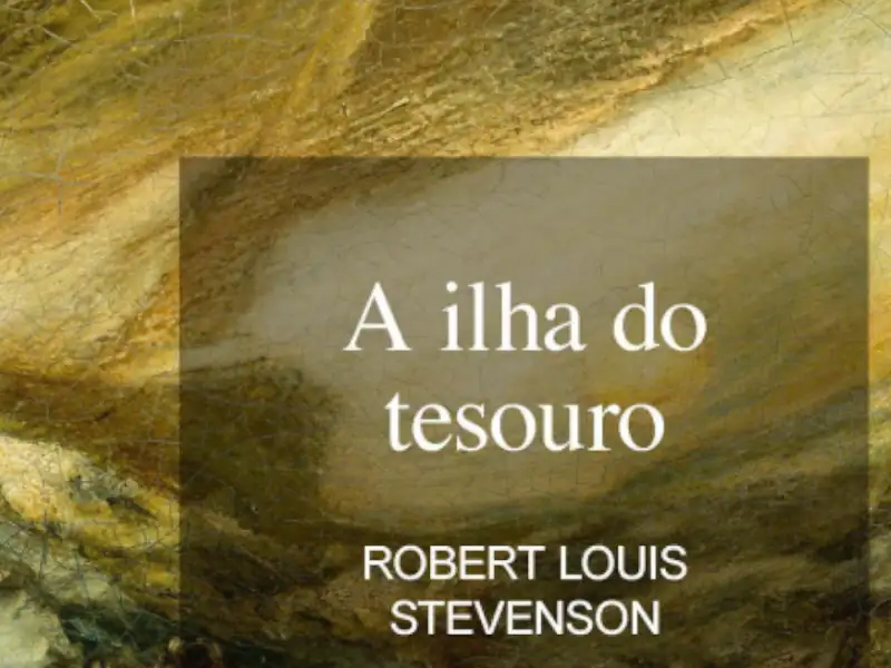 Poster do livro A Ilha do Tesouro com frases marcantes e mensagens inspiradoras