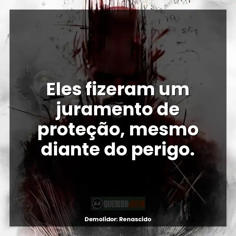 Frase final da série Demolidor: Renascido: Eles fizeram um juramento de proteção, mesmo diante do perigo.