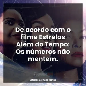 De acordo com o filme Estrelas Além do Tempo: Os números não mentem.