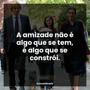 A amizade não é algo que se tem, é algo que se constrói.